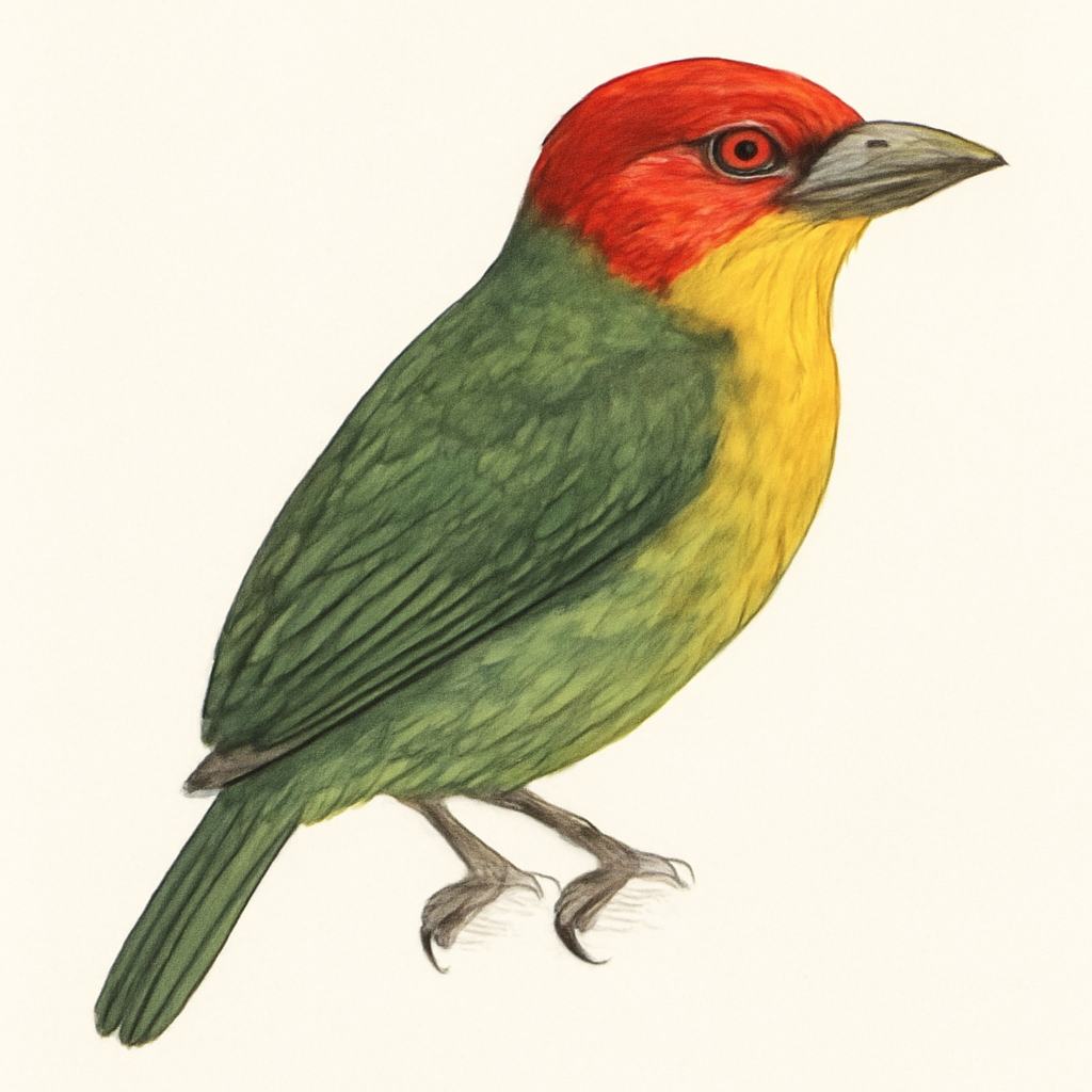 Scarlet-crowned Barbet illustration