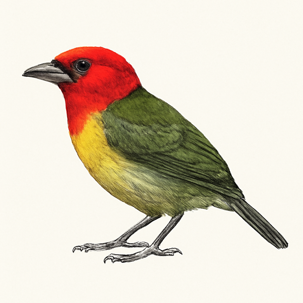 Illustrazione di Scarlet-hooded Barbet