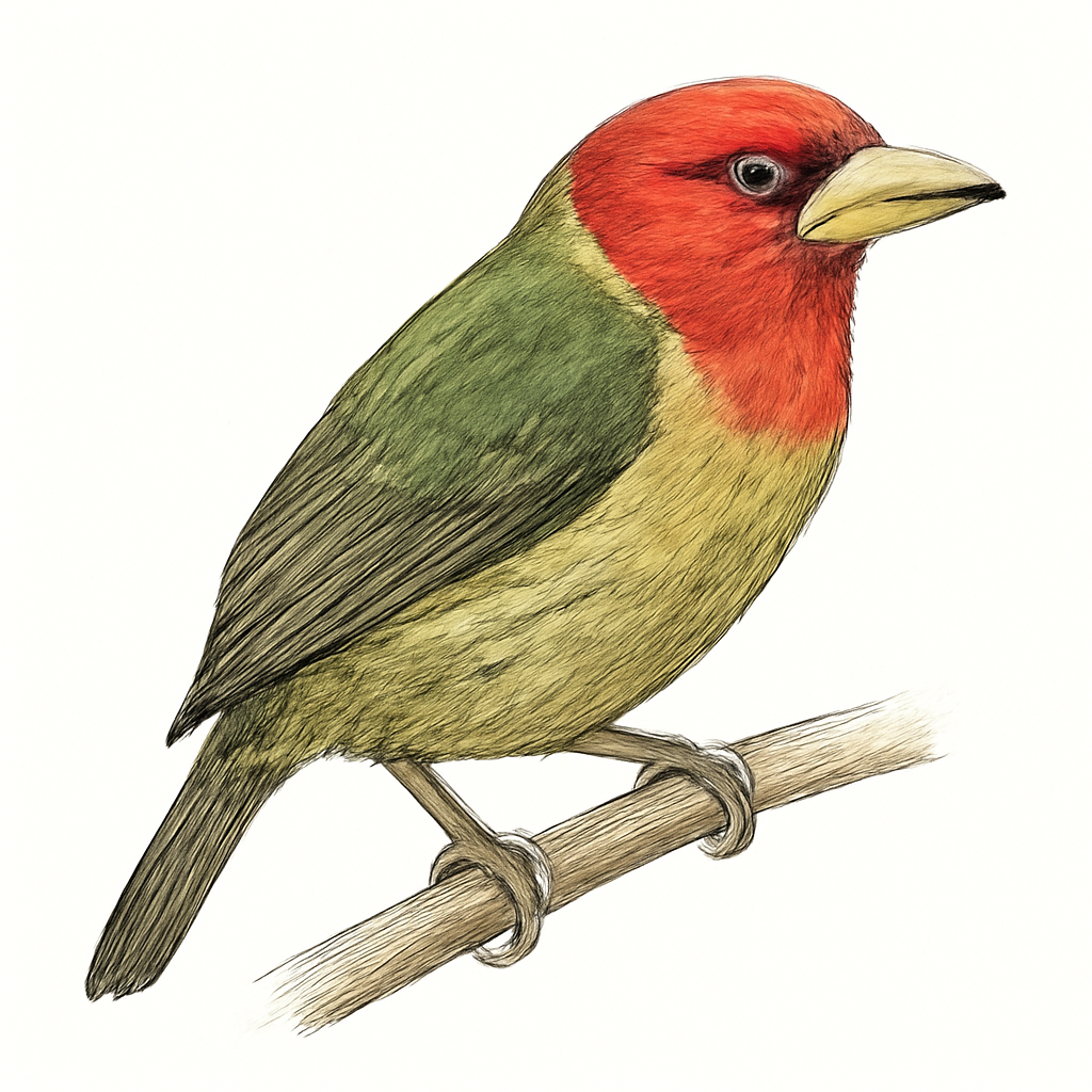 Illustrazione di Red-headed Barbet
