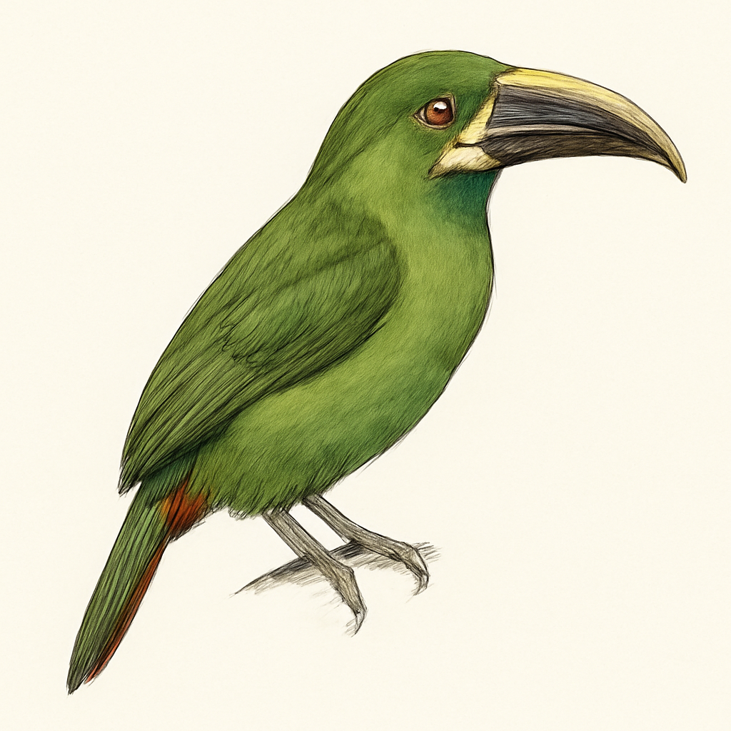 Northern Emerald-Toucanet illustration