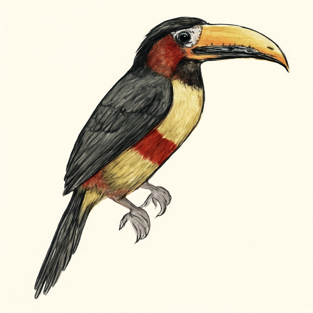 Ilustração de araçari-castanho