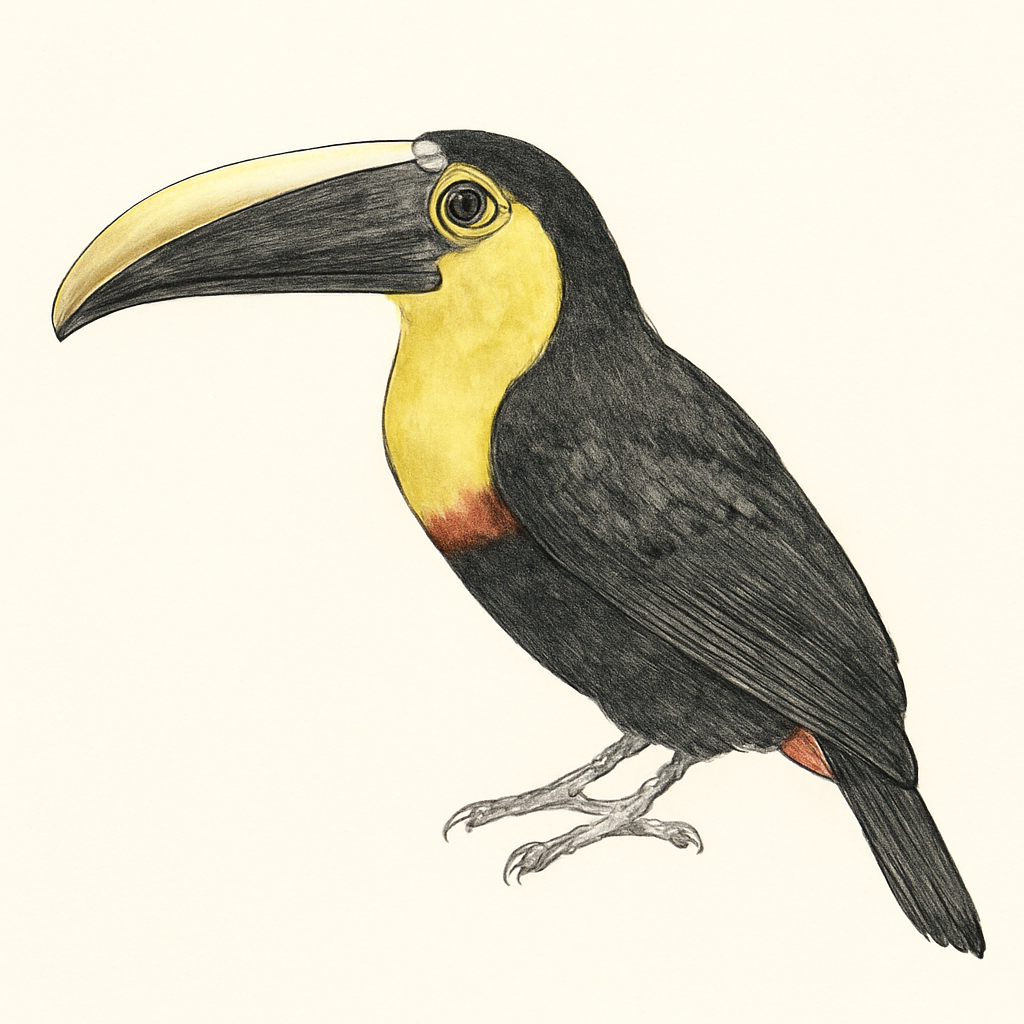 Ilustração de yellow-throated toucan