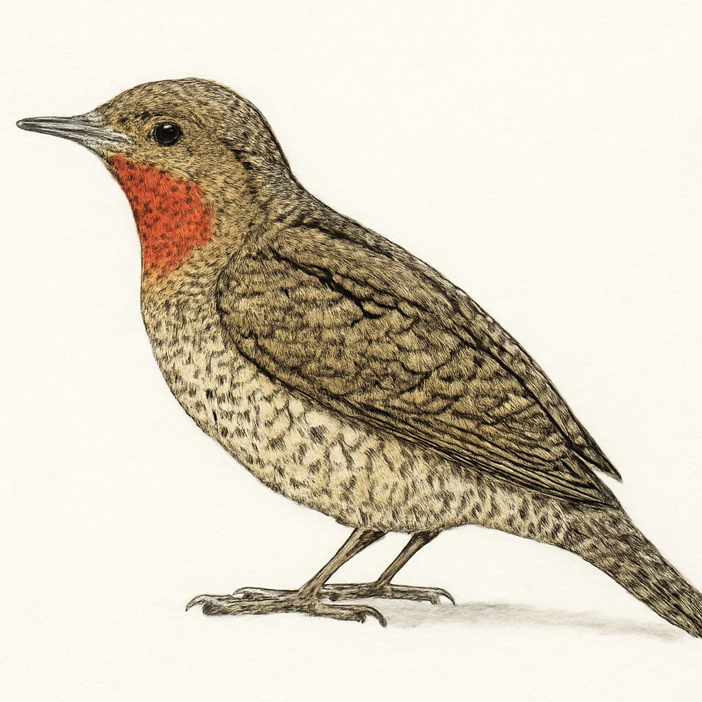 Ilustração de red-throated wryneck