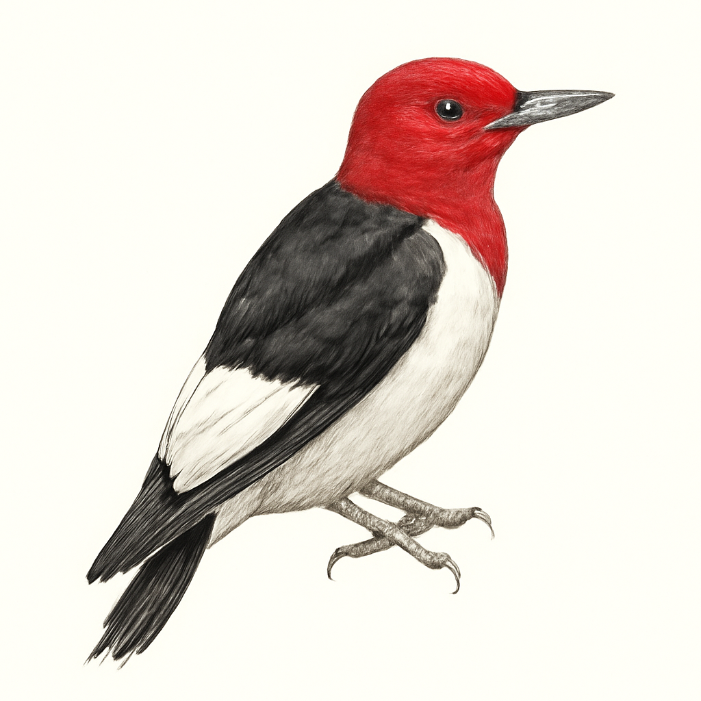 Ilustração de red-headed woodpecker