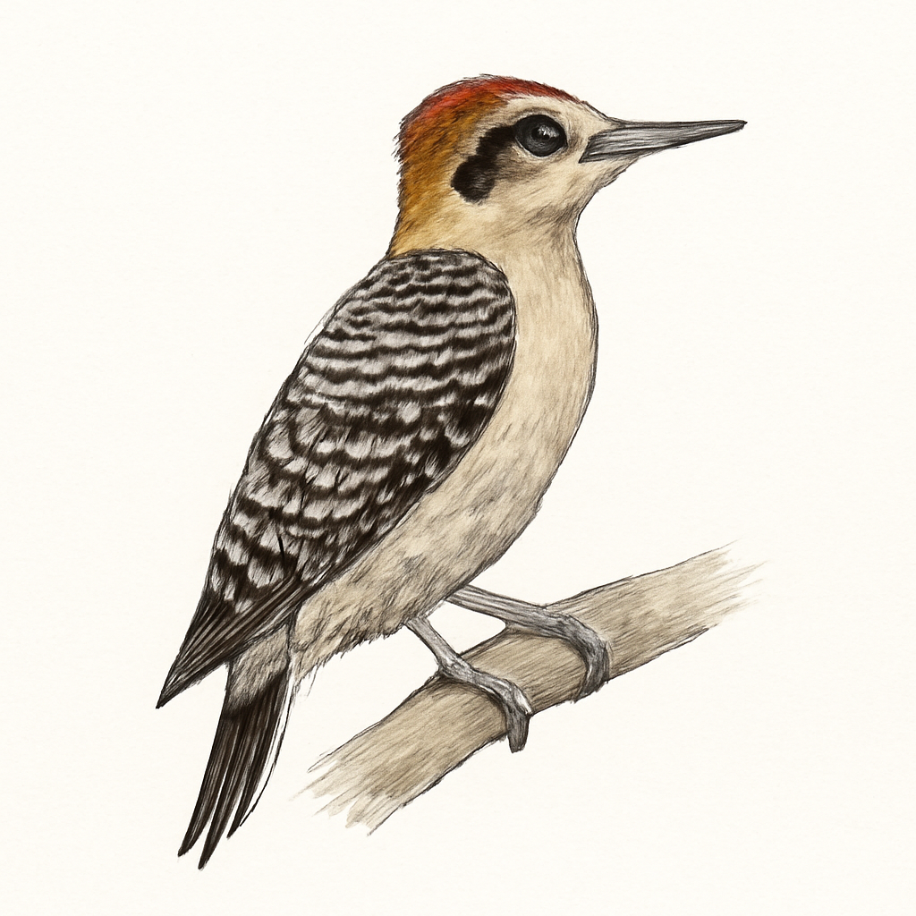 Illustrazione di Golden-naped Woodpecker