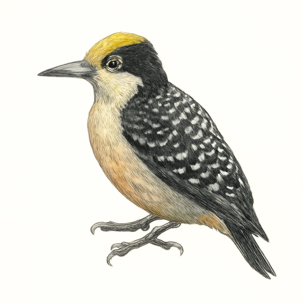 Illustration von Goldmaskenspecht