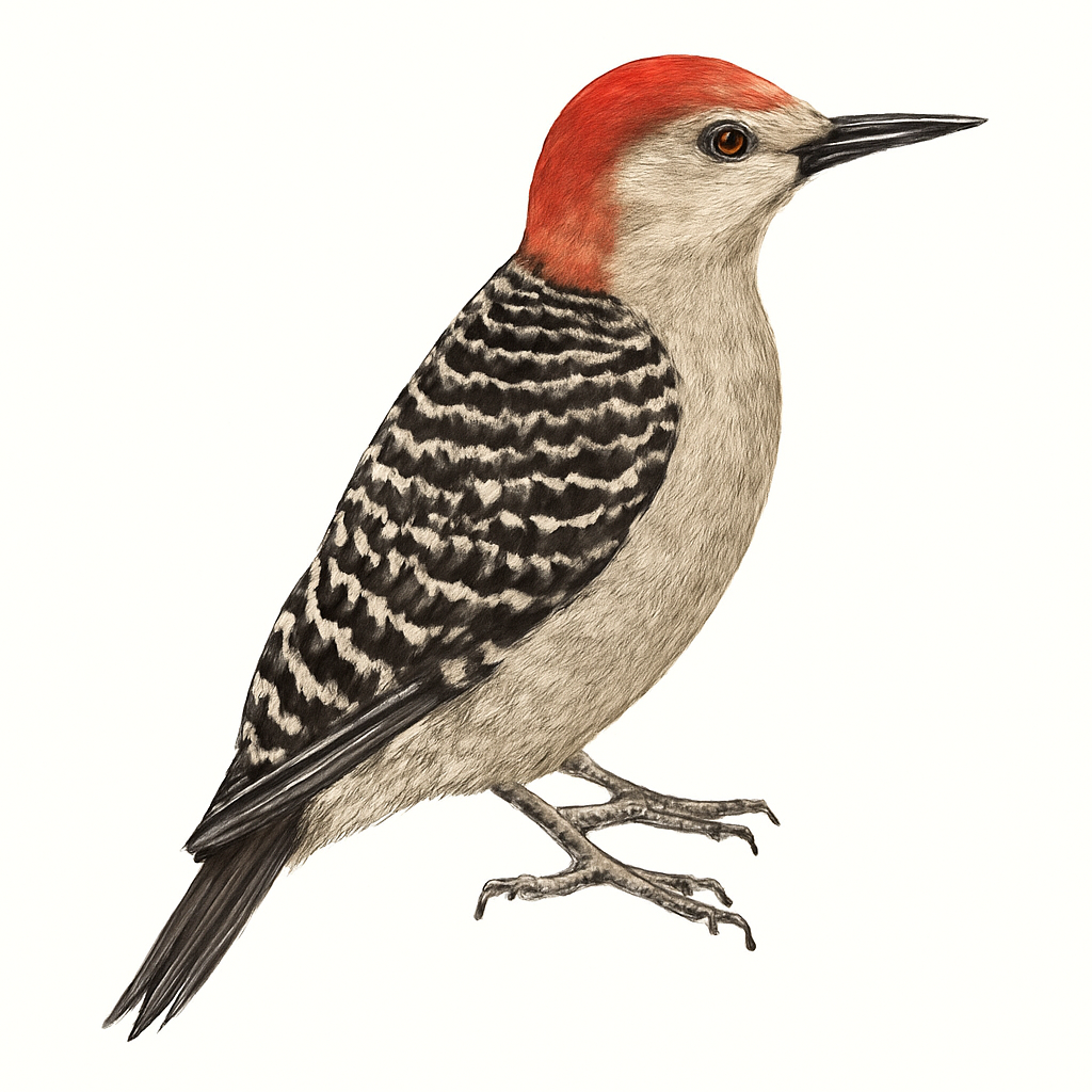 Ilustração de red-crowned woodpecker