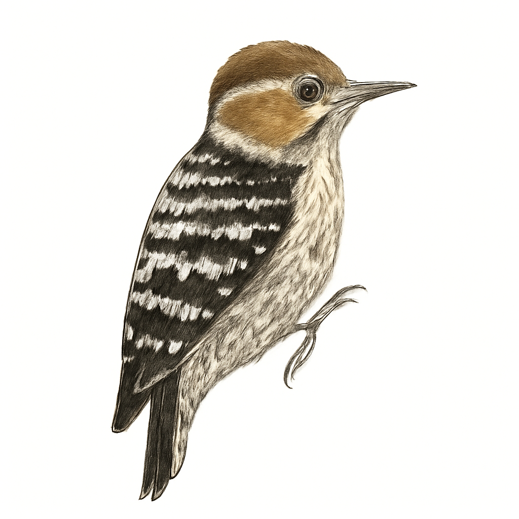 Illustrazione di Brown-capped Pygmy Woodpecker