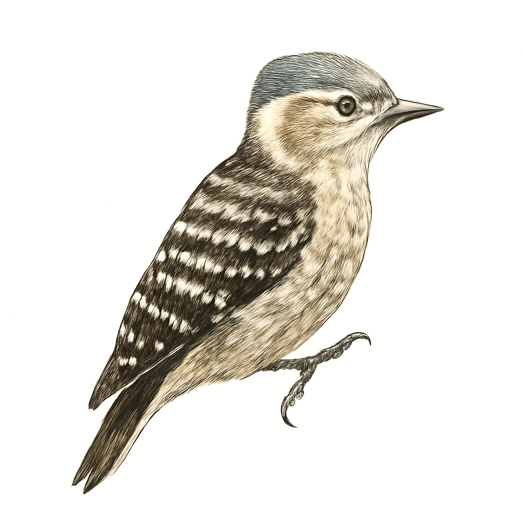 Ilustração de gray-capped pygmy woodpecker