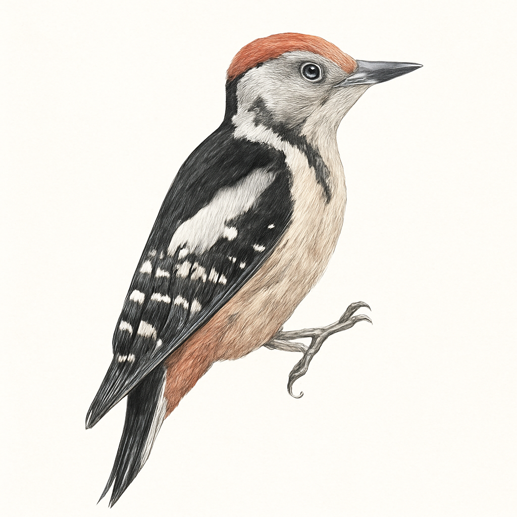 Middle Spotted Woodpecker illustration