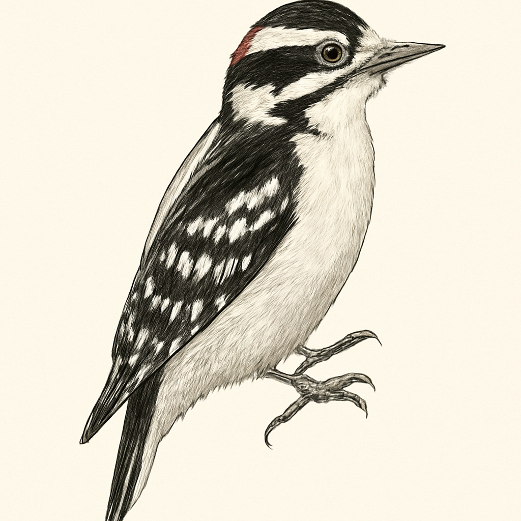 Downy Woodpecker illustration