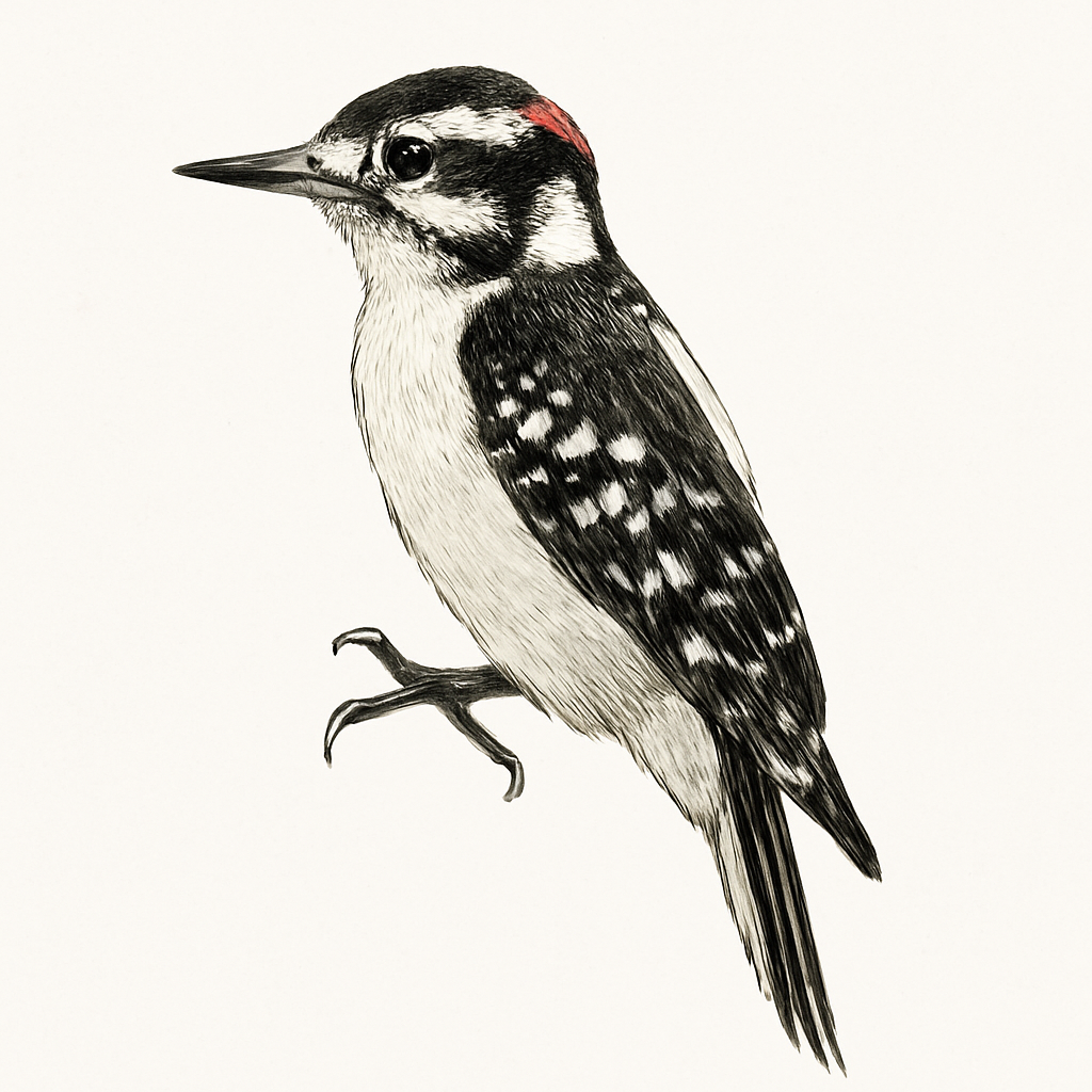 Hairy Woodpecker illustration
