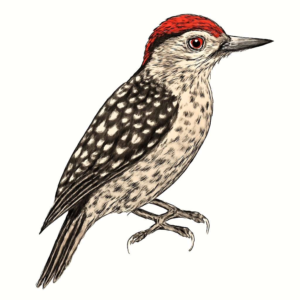 Illustrazione di White-spotted Woodpecker