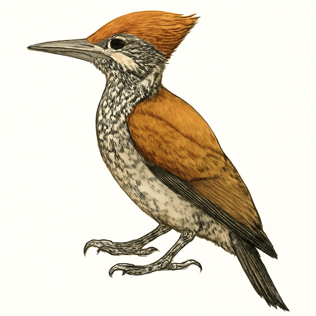 Illustrazione di Orange-backed Woodpecker