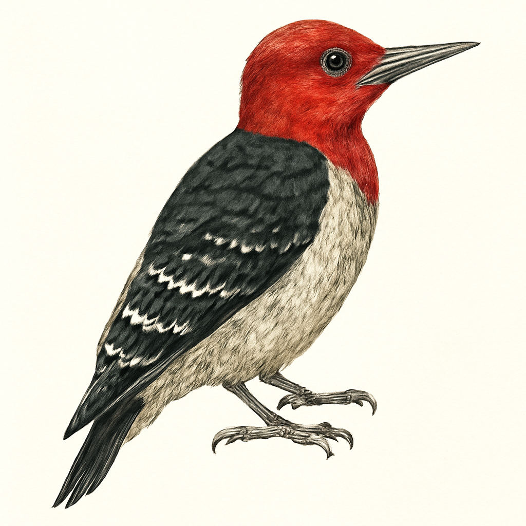 Red-necked Woodpecker illustration