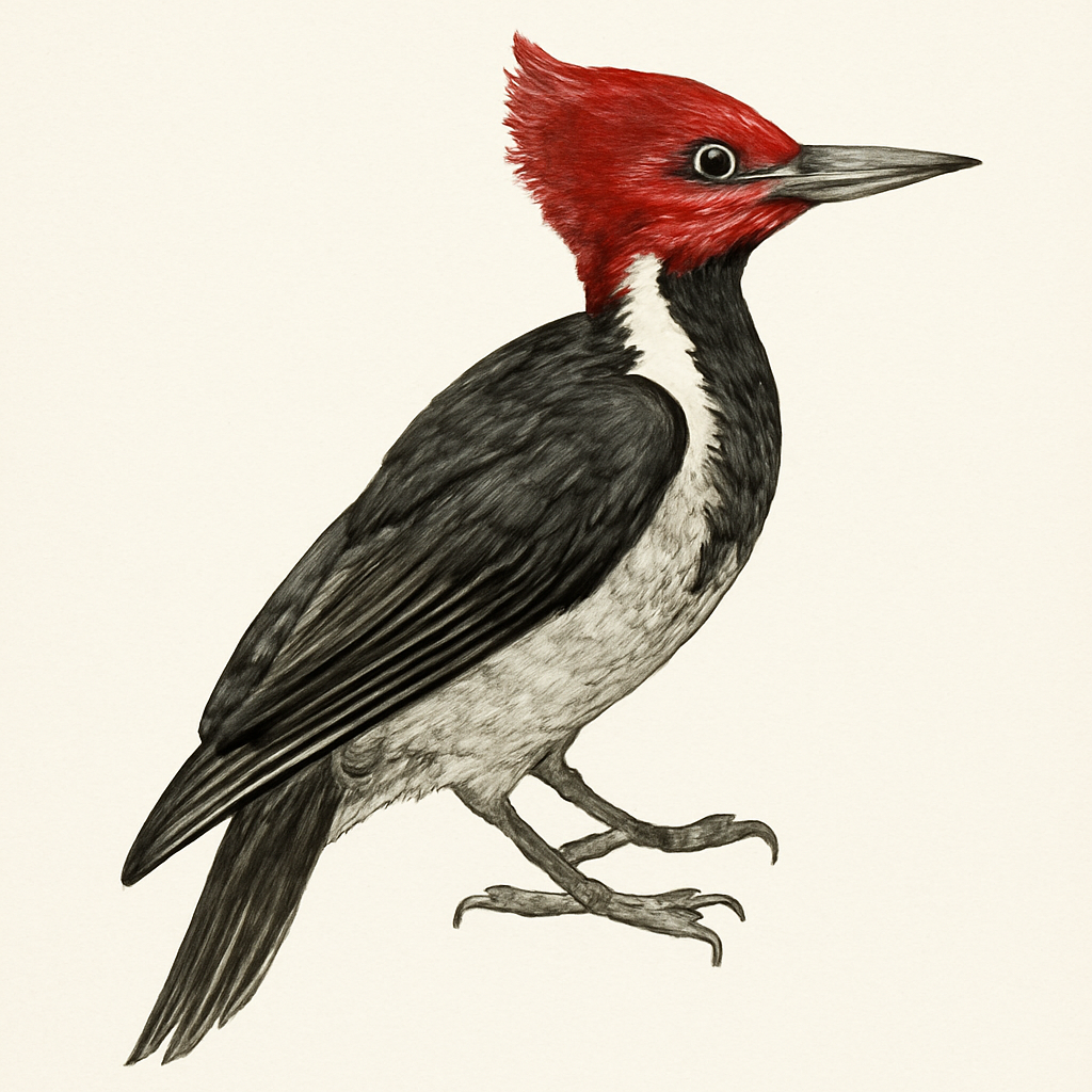 Illustrazione di Crimson-crested Woodpecker