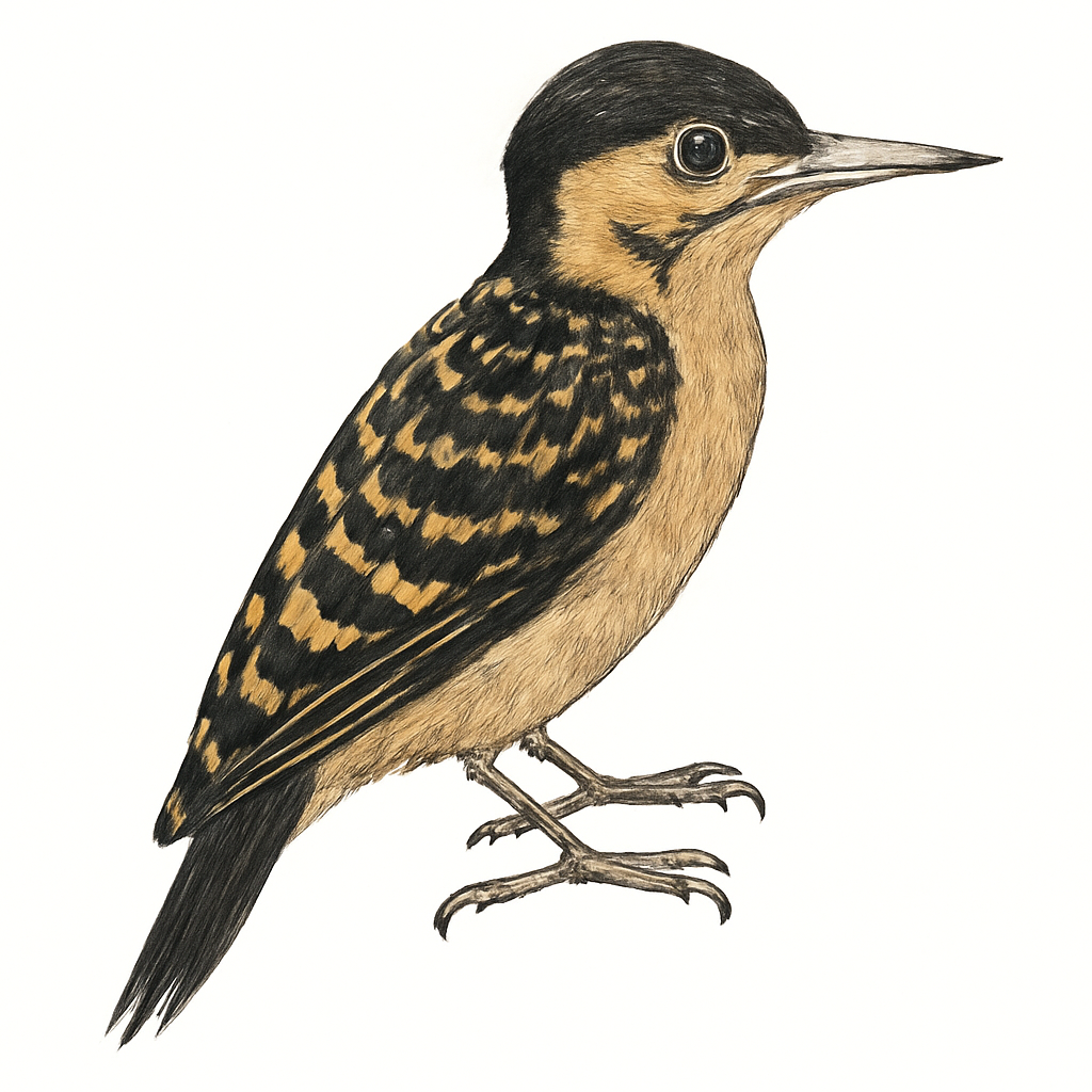 Ilustração de black-and-buff woodpecker