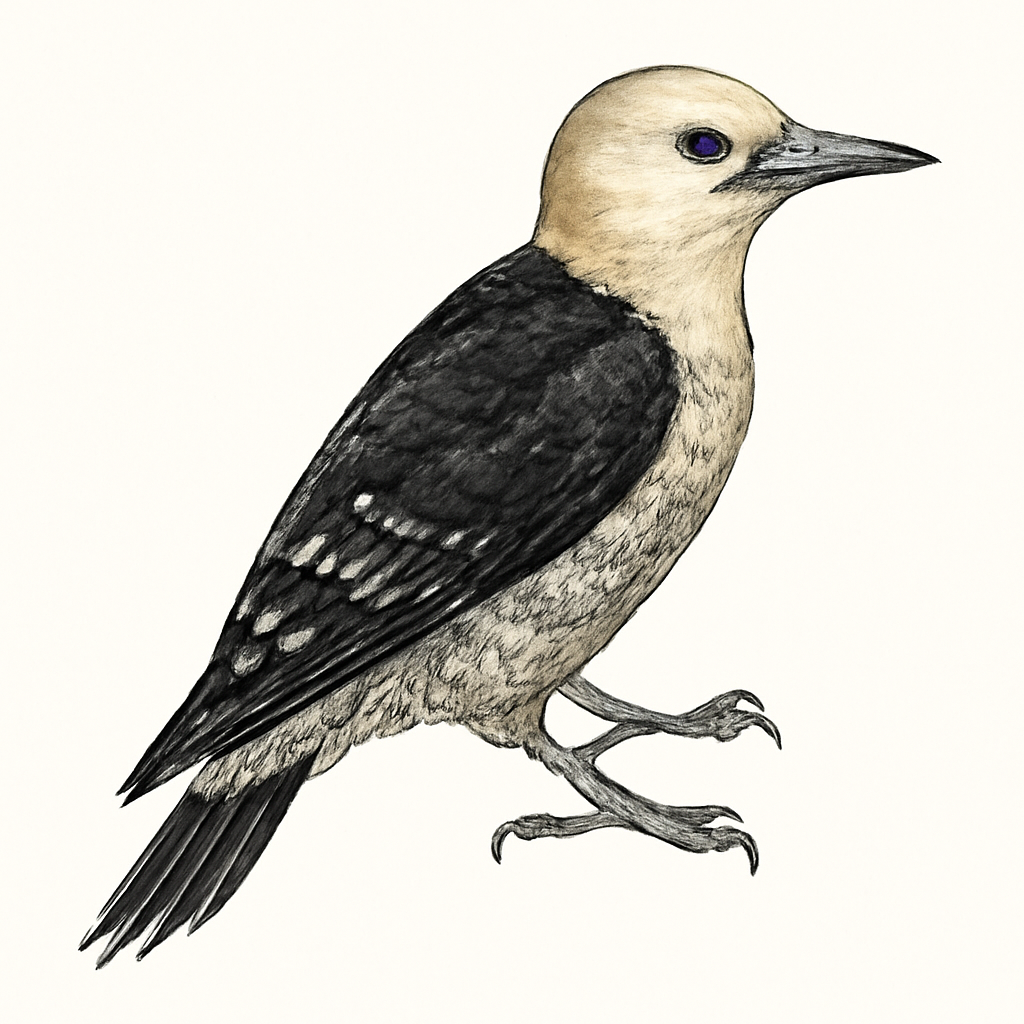 Illustration von Fahlstirnspecht