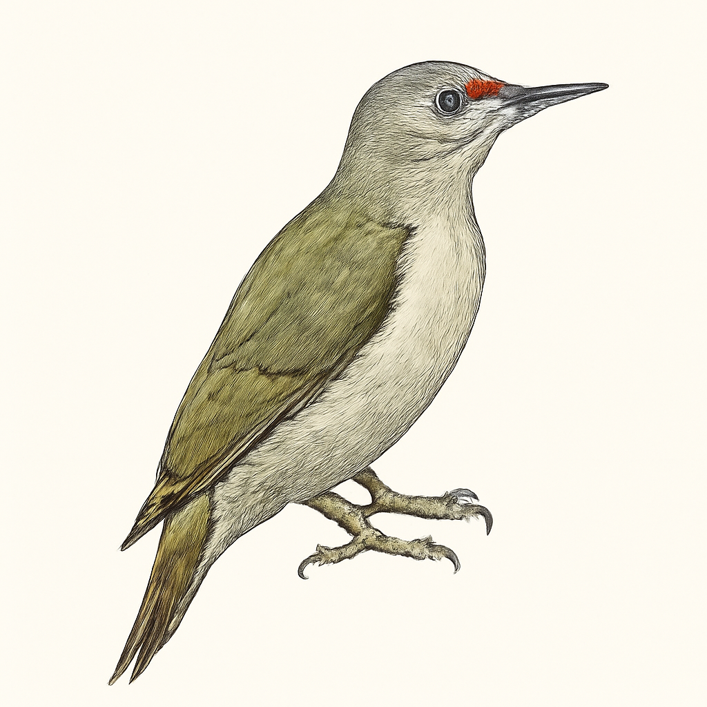 Grey-headed Woodpecker illustration