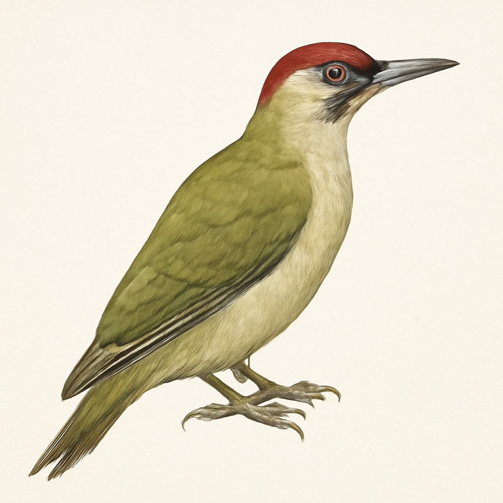 Iberian Green Woodpecker illustration