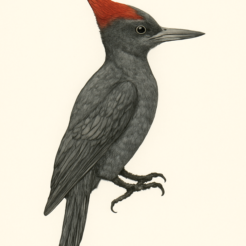 Great Slaty Woodpecker illustration