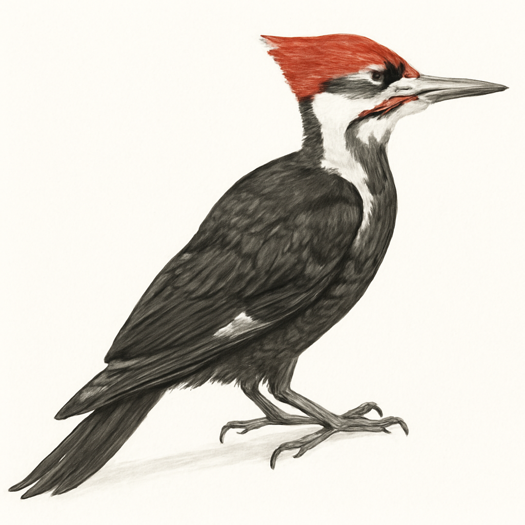 Pileated Woodpecker illustration