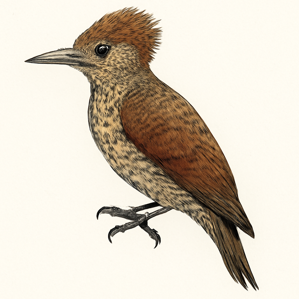 Illustration von Zimtflügelspecht