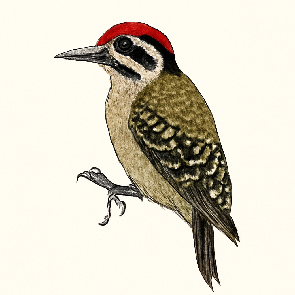 Ilustração de stripe-cheeked woodpecker