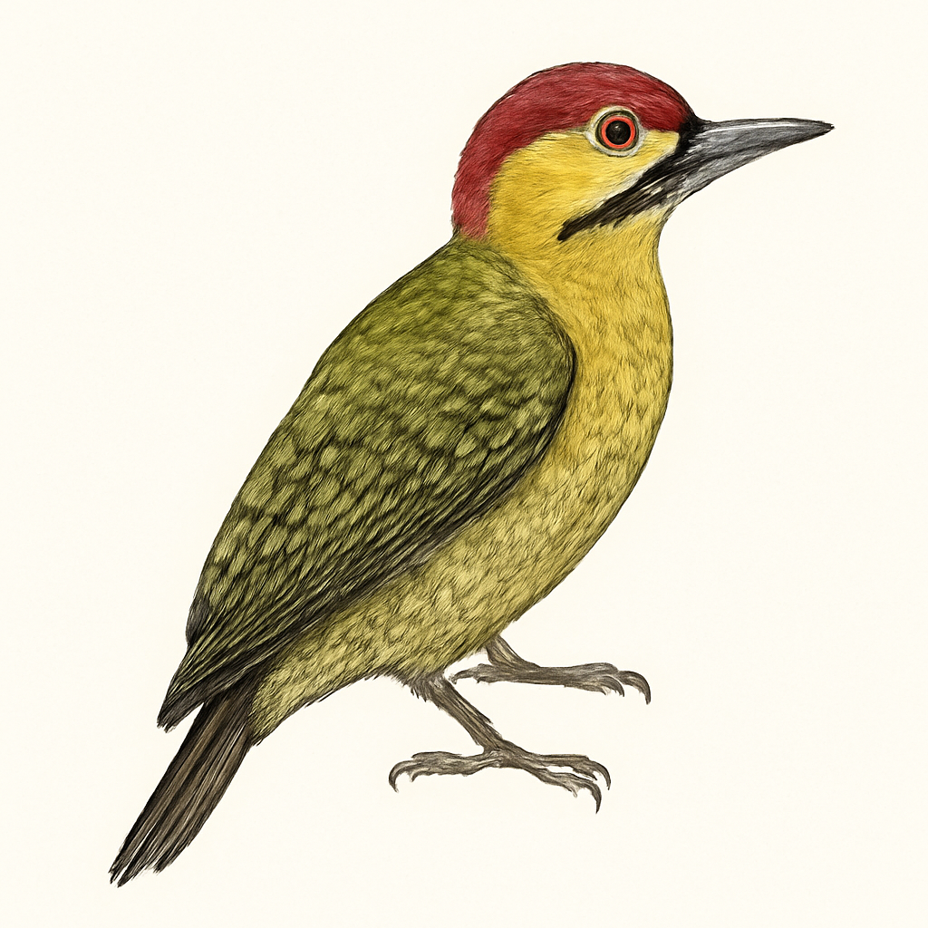 Ilustração de pica-pau-dourado-escuro/dourado-grande/de-garganta-barrada/dourado-de-belém/de-garganta-pintada