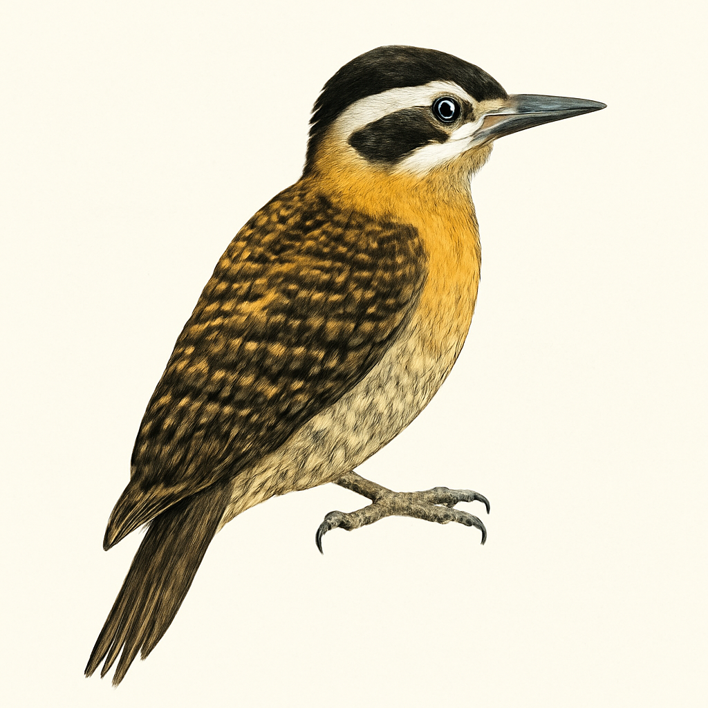 Illustrazione di White-browed Woodpecker