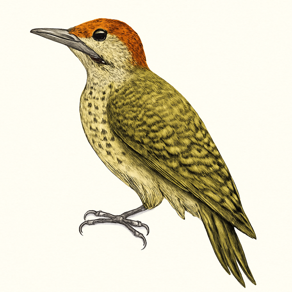 Illustrazione di Golden-olive Woodpecker