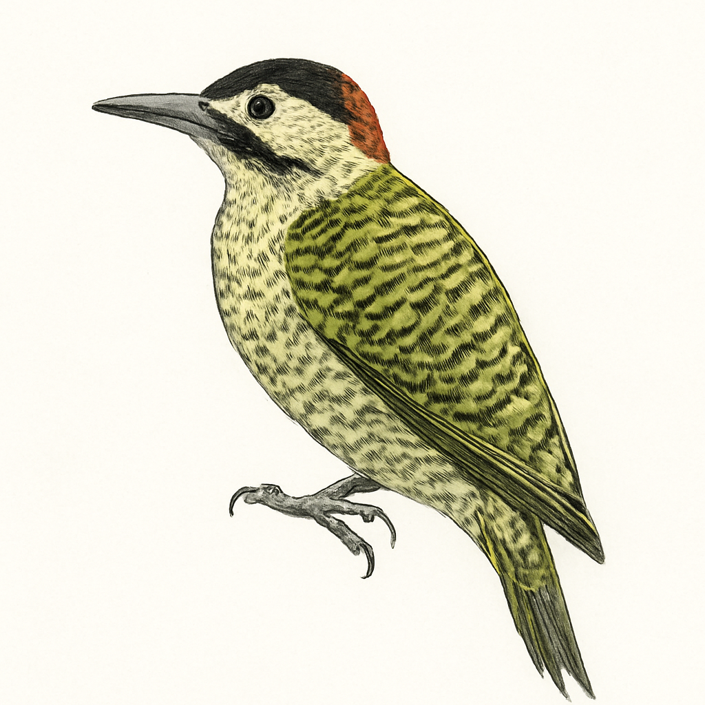 Ilustração de pica-pau-verde-barrado