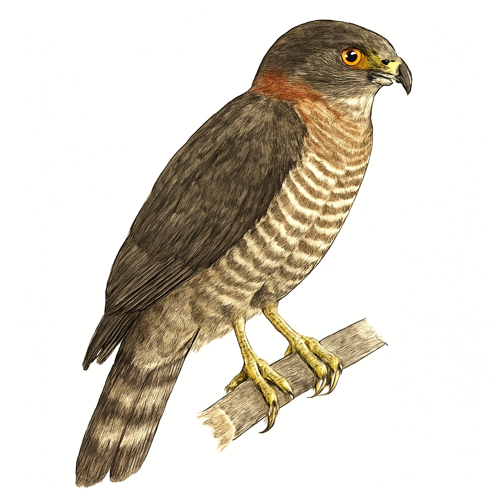 Barred Forest-Falcon illustration