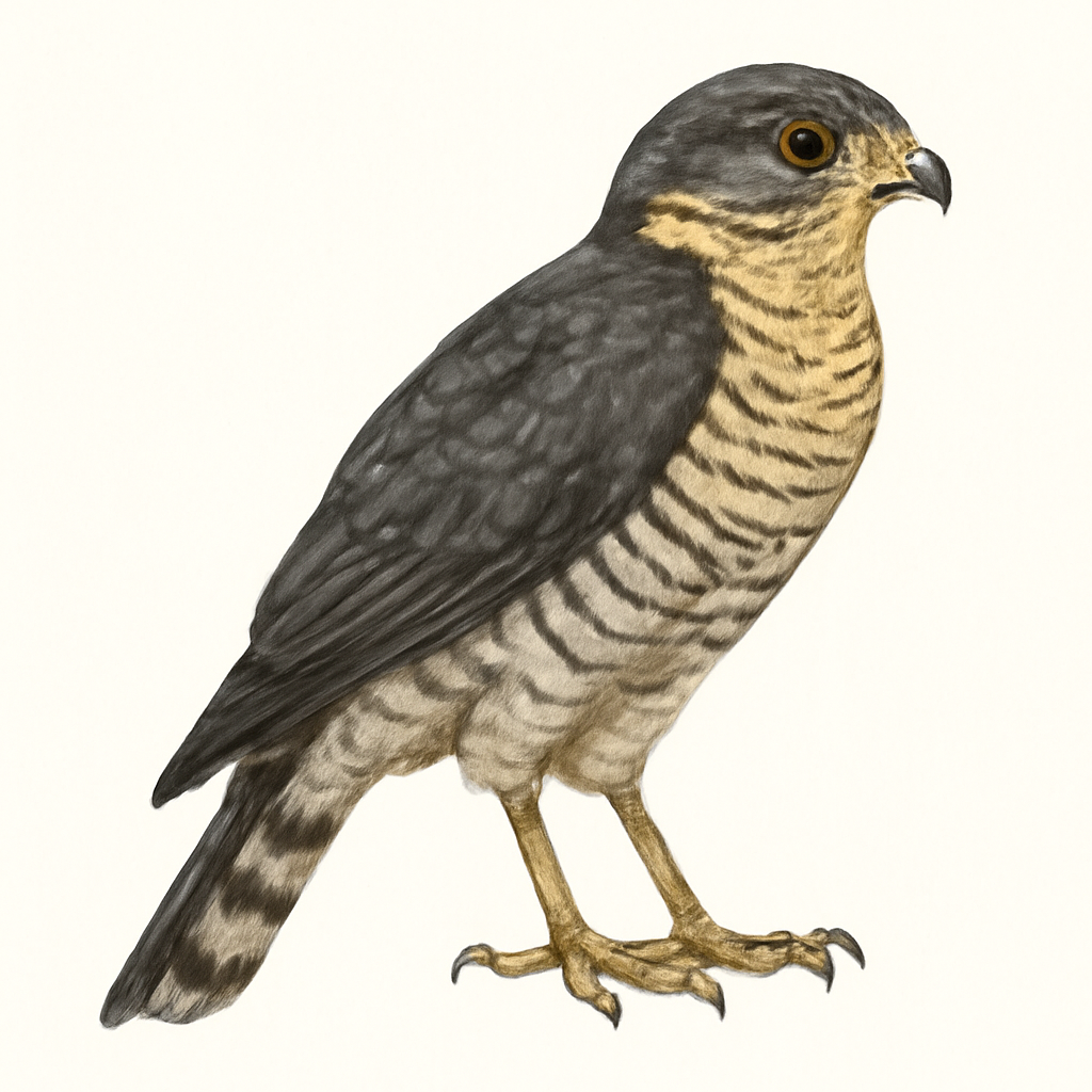 Illustratie van Gebandeerde bosvalk