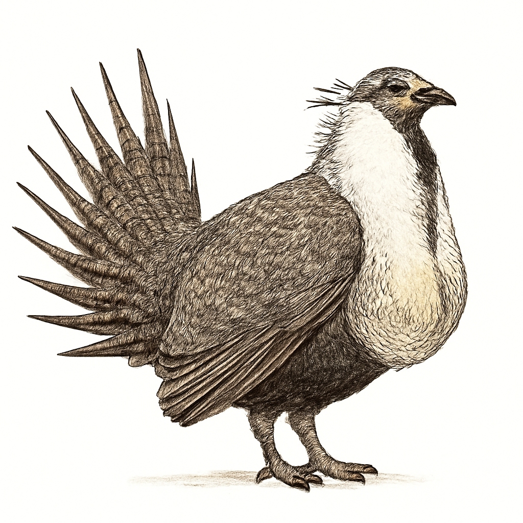 Illustrazione di Greater Sage-Grouse
