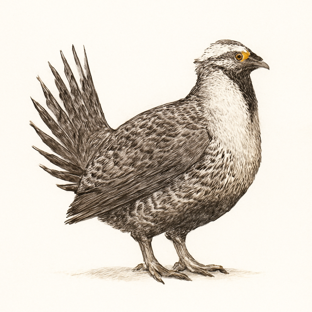 Illustration von Gunnison-Beifußhuhn