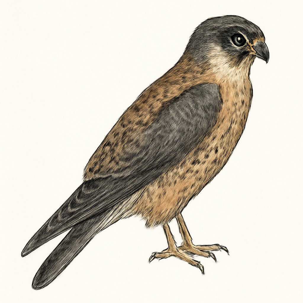 Ilustración de Cernícalo de Aldabra