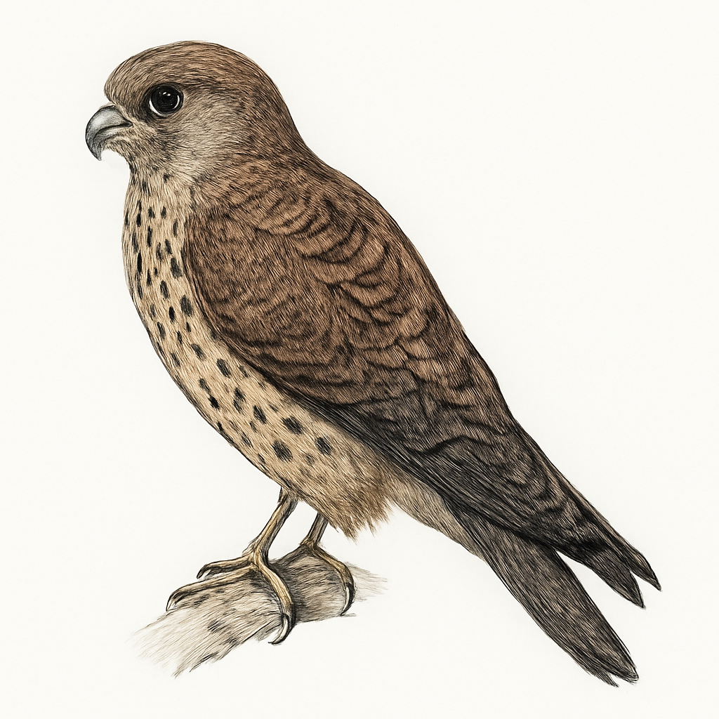 Ilustración de Cernícalo de las Seychelles