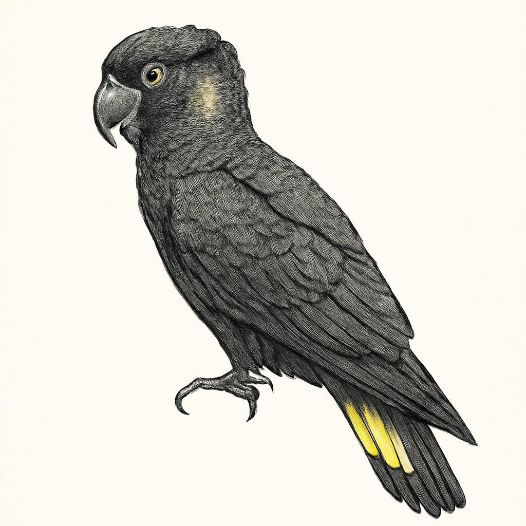 Ilustração de yellow-tailed black-cockatoo