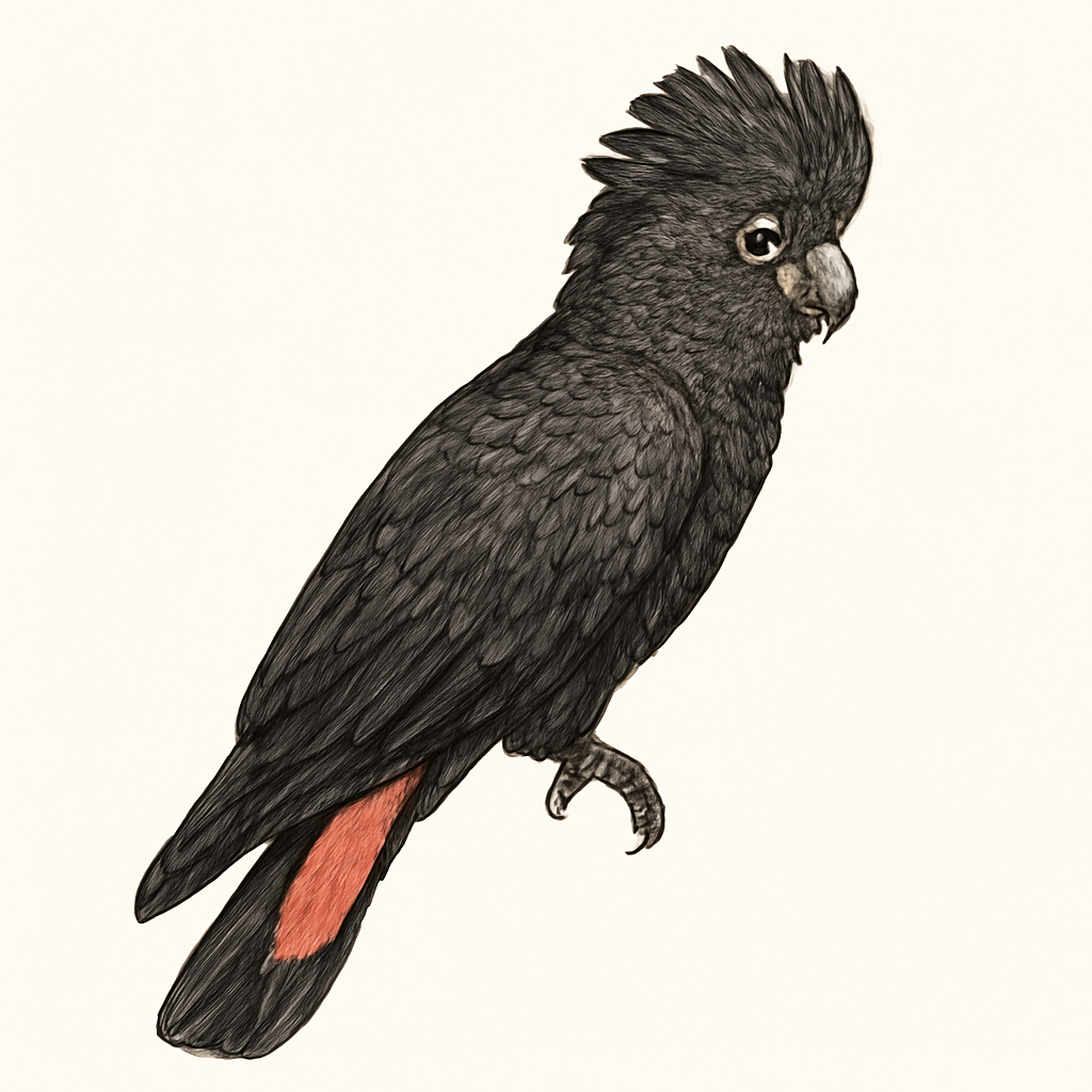 Red-tailed Black-Cockatoo illustration