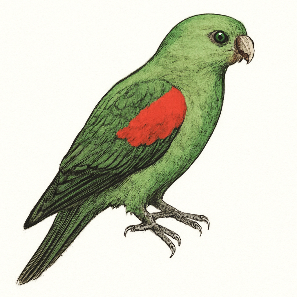 Red-winged Parrot illustration