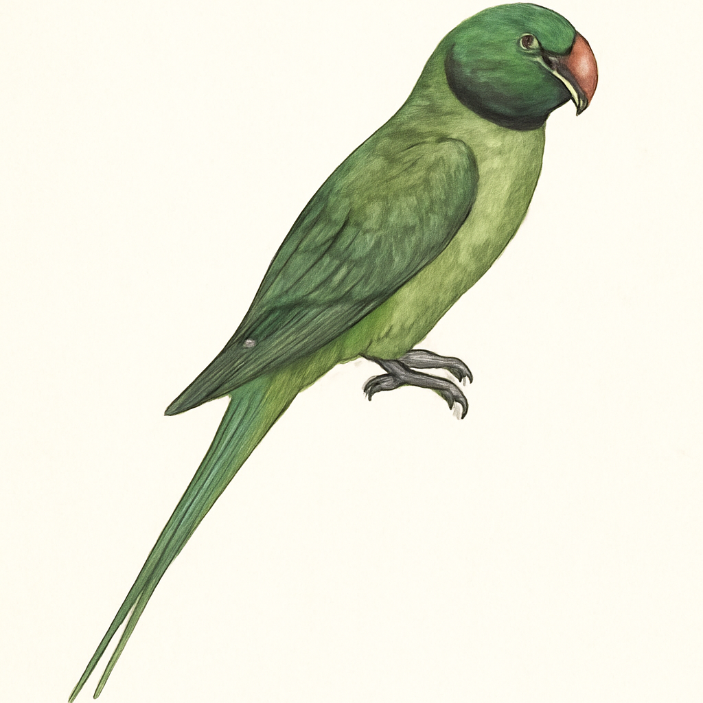 Long-tailed Parakeet illustration