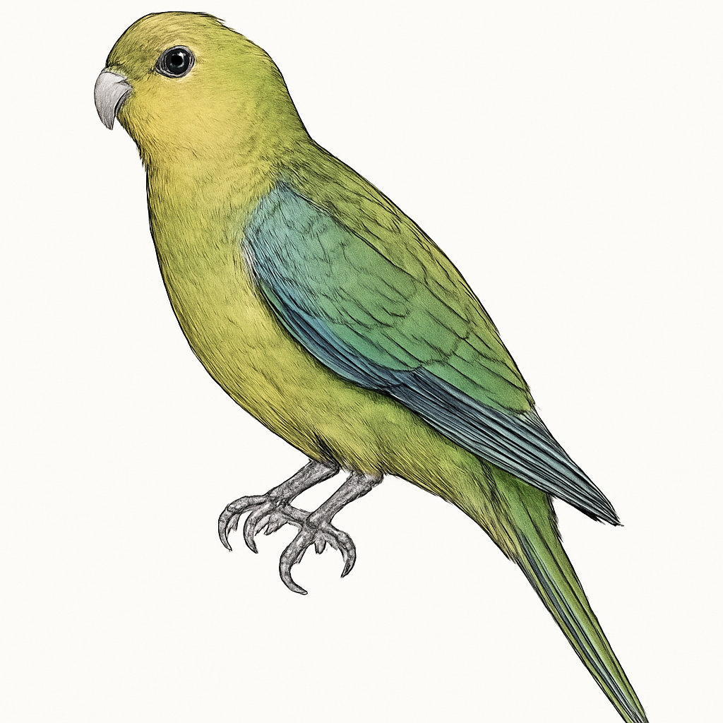Illustrazione di Blue-winged Parrot