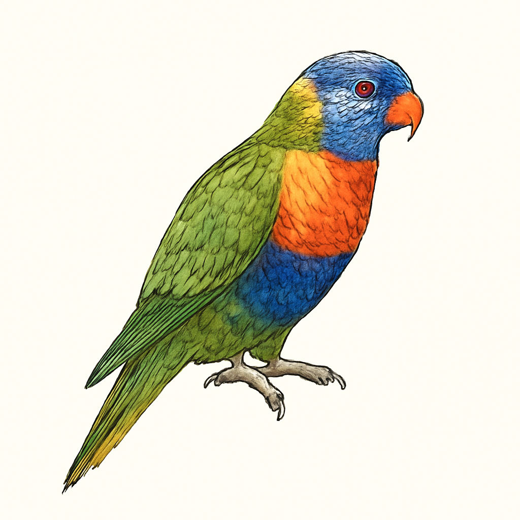 Ilustração de rainbow lorikeet