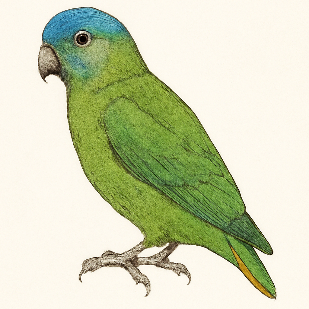 Ilustração de blue-crowned hanging-parrot