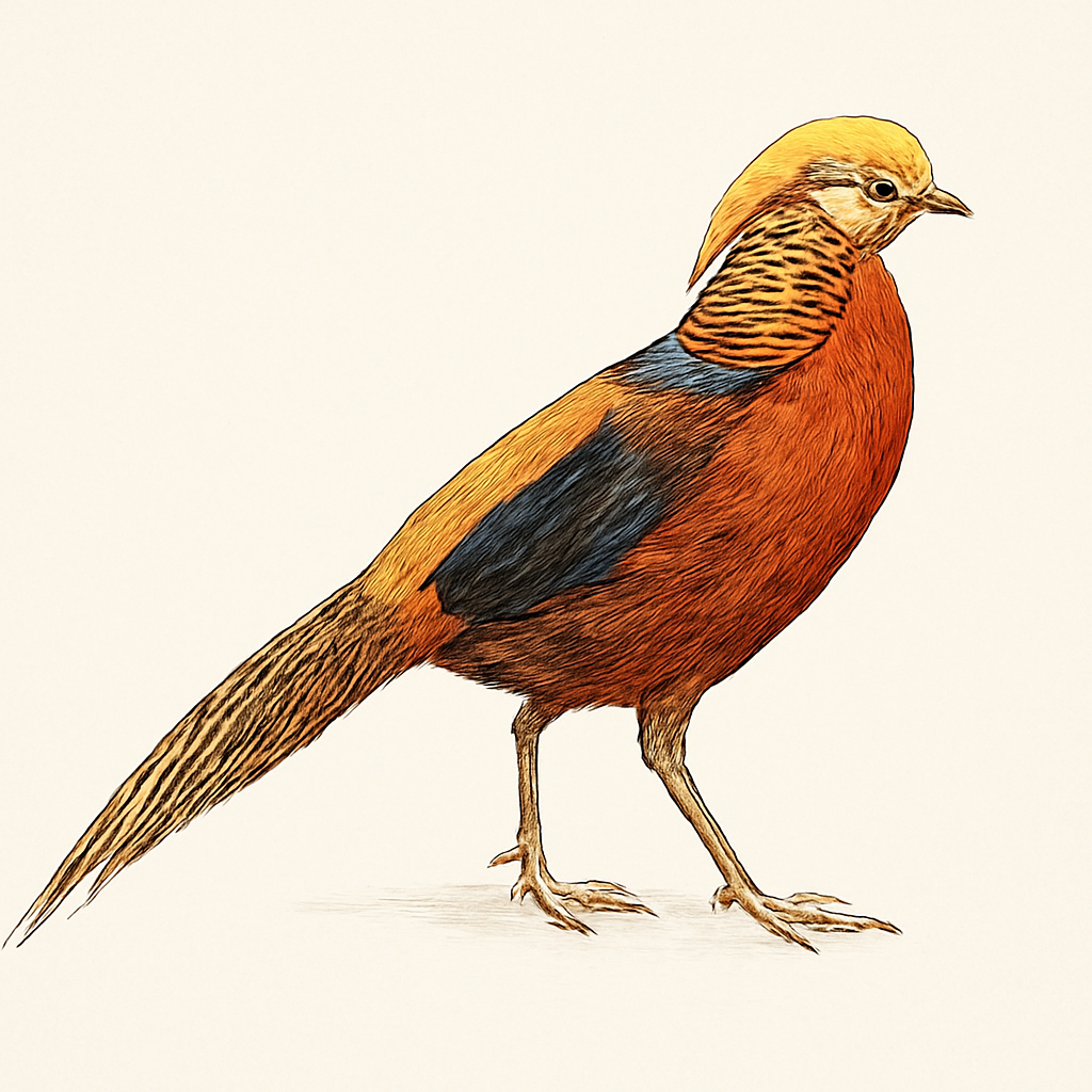 Illustrazione di Fagiano dorato