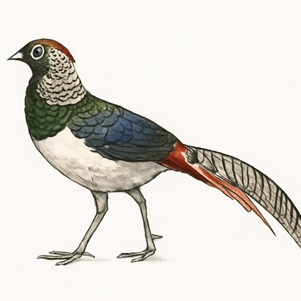 Lady Amherst's Pheasant illustration