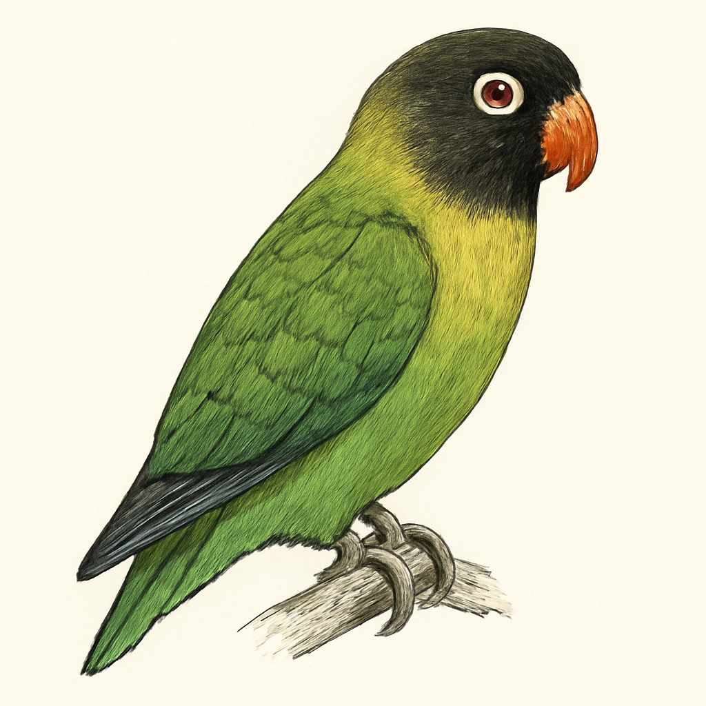 Ilustração de black-cheeked lovebird