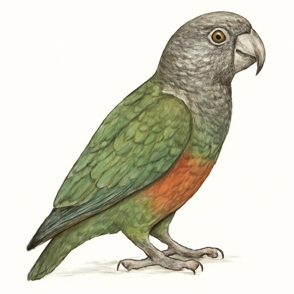 Red-bellied Parrot illustration