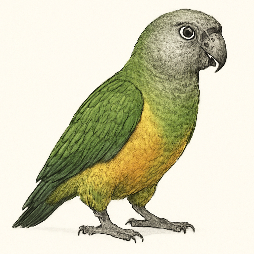 Ilustración de Lorito Senegalés